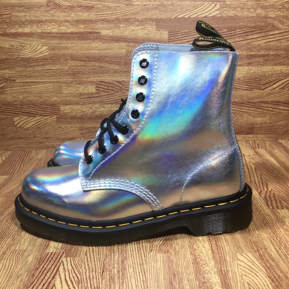 Dr Marten Pascal Ankle Combat Boot Metallic Silver - Picture 6 of 8
